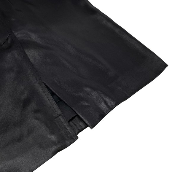 Christian Dior Vintage D Buckle Satin Skirt #40 Zip Black Gold [103155] - Picture 9 of 10